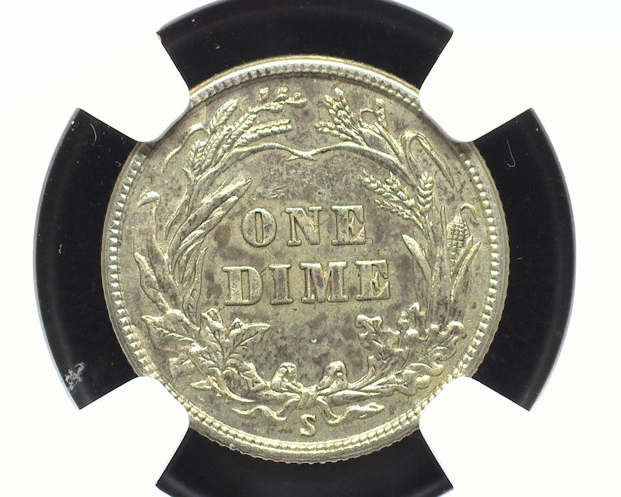 1914 S Barber Dime NGC UNC Cleaned - US Coin