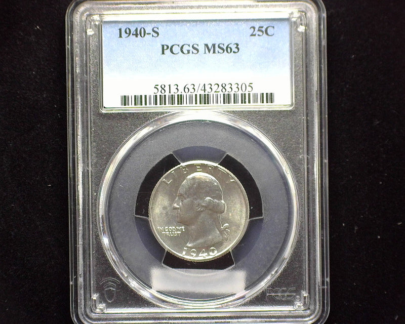 1940 S Washington Quarter PCGS MS63 - US Coin