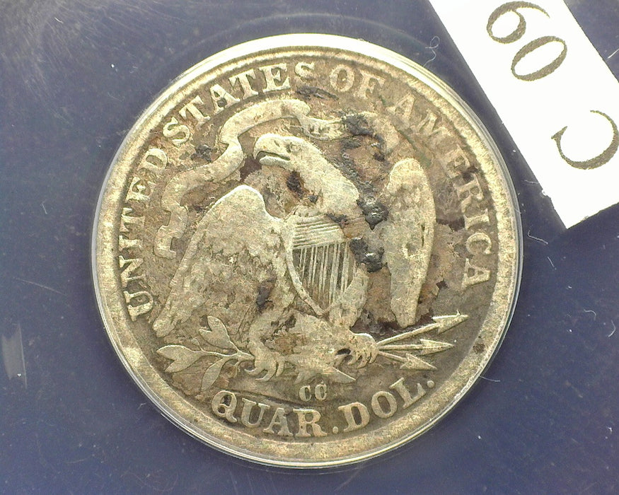 1877 CC Liberty Seated Quarter ANACS F 12 Environmental Damage - US Coin