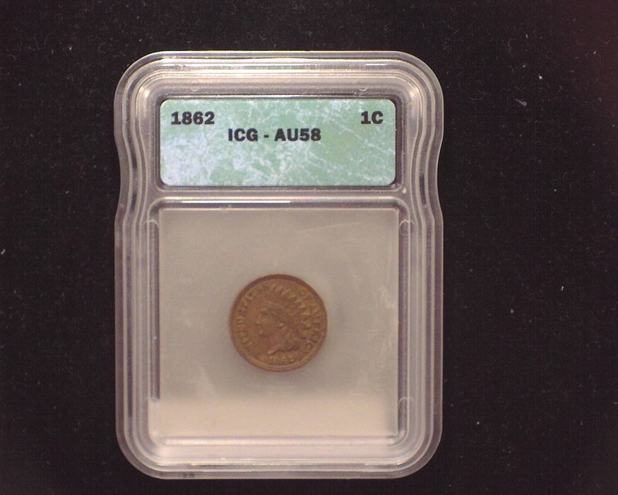 1862 Indian Head Penny/Cent ICG AU58 - US Coin