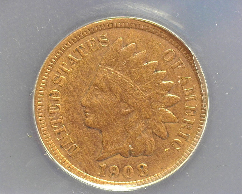 1908 S Indian Head Penny/Cent Recolored ANACS VF35 - US Coin