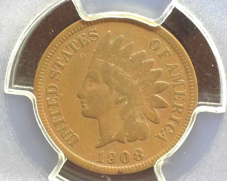 1908 S Indian Head Penny/Cent PCGS F12 - US Coin