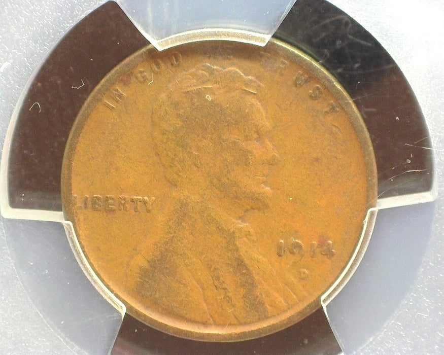1914 D Lincoln Wheat Penny/Cent PCGS VG08 - US Coin