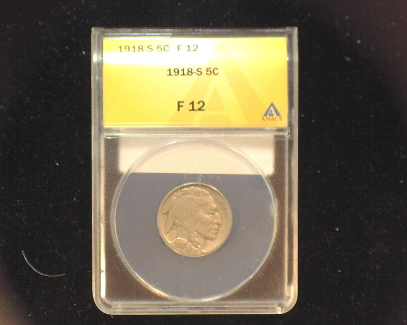 1918 S Buffalo Nickel ANACS F12 - US Coin