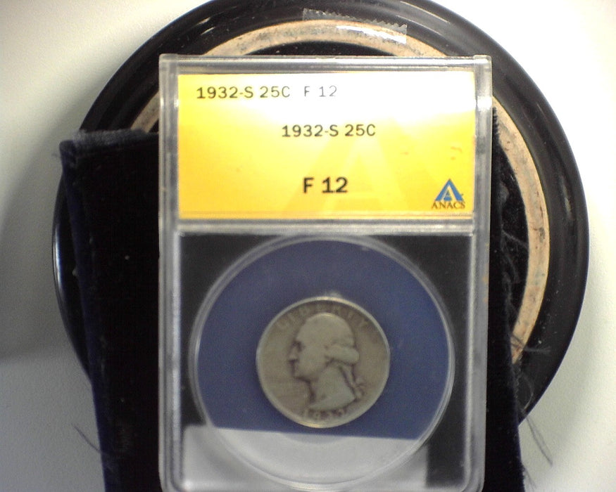 1932 S Washington Quarter ANACS F12 - US Coin