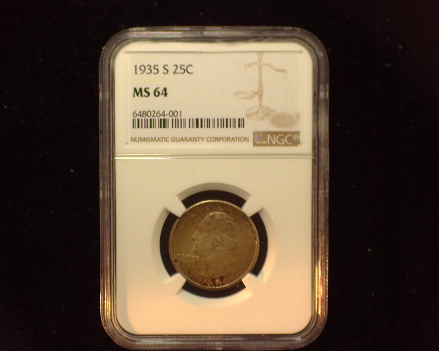 1935 S Washington Quarter NGC MS 64 - US Coin