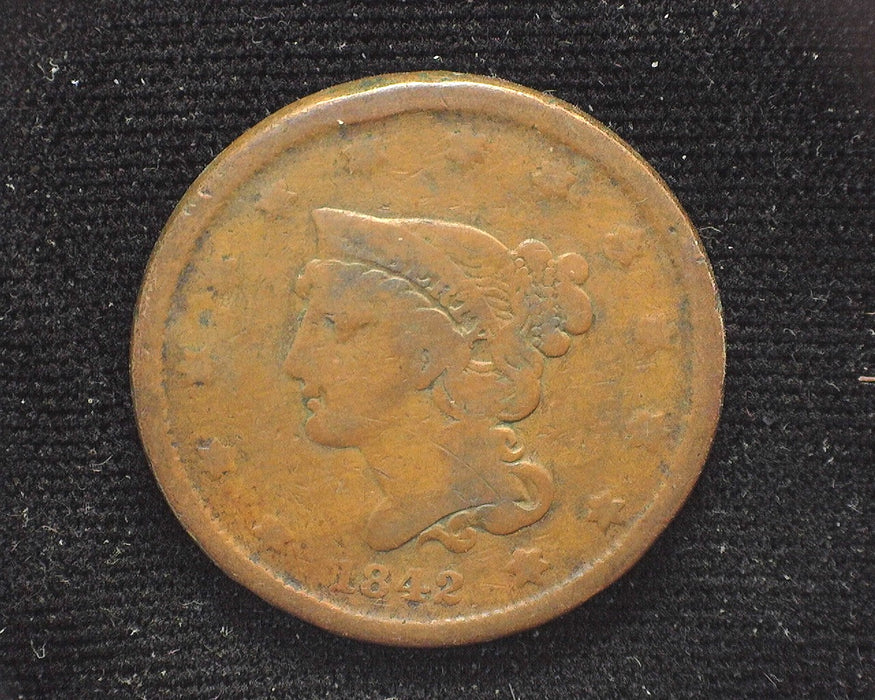 1842 Large Cent Classic Cent VG - US Coin