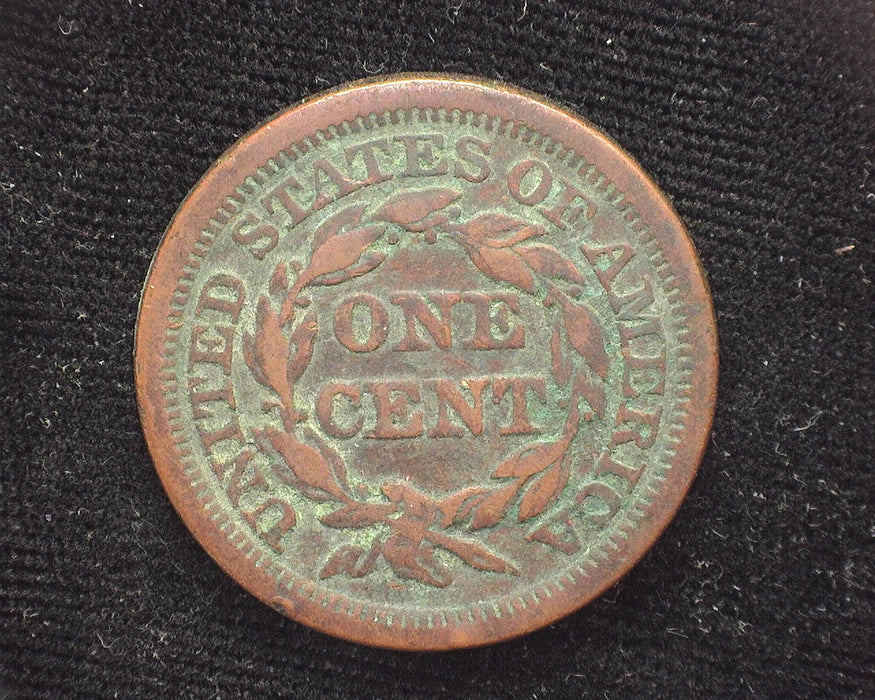 1847 Large Cent Braided Hair Cent F Light corrosion - US Coin