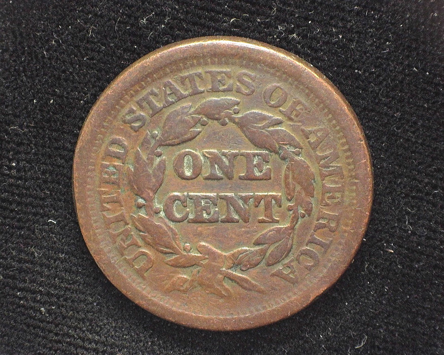 1852 Large Cent Braided Hair Cent F - US Coin