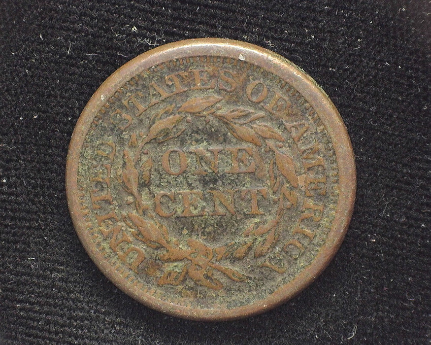 1856 Large Cent Braided Hair Cent VF Pitting - US Coin