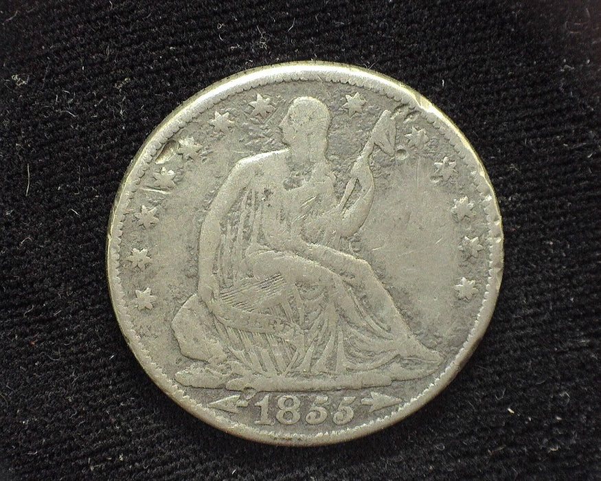 1855 O Arrows Seated Liberty Half Dollar F Porous surface - US Coin