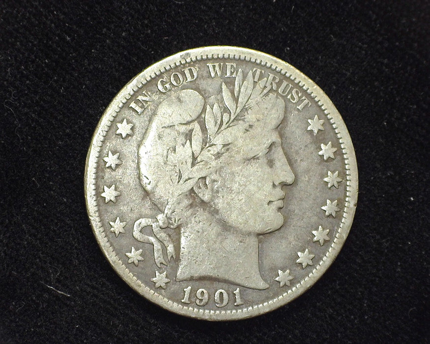 1901 Barber Half Dollar About F - US Coin