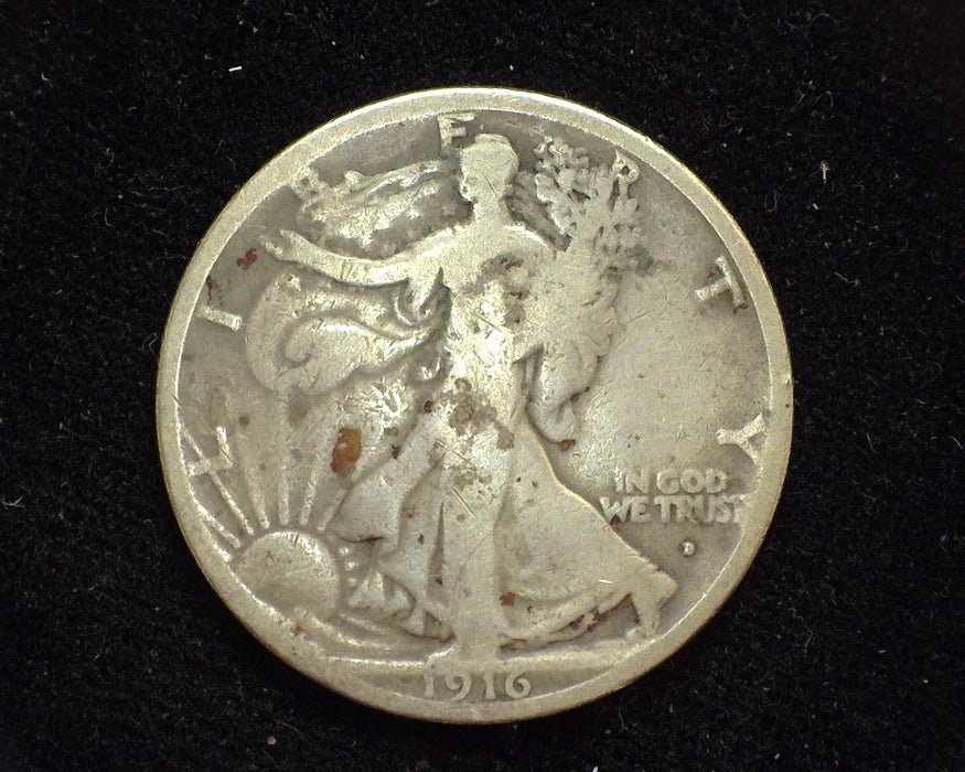 1916 D Obverse Liberty Walking Half Dollar VG - US Coin