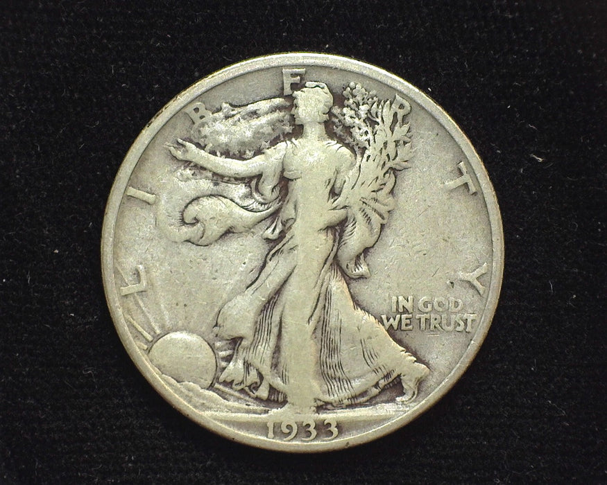 1933 S Liberty Walking Half Dollar F - US Coin