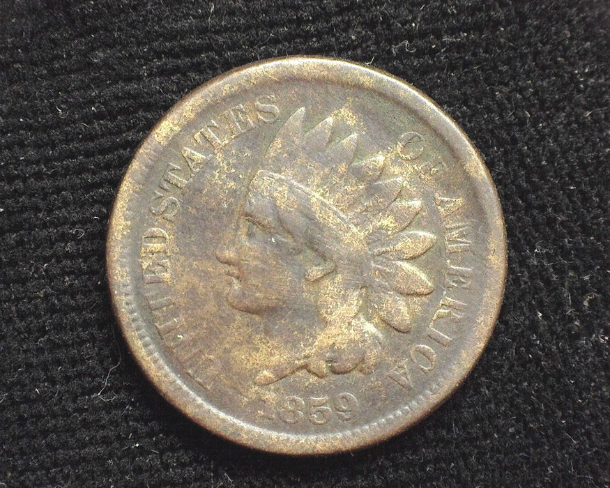 1859 Indian Head Penny/Cent Corrosion VG/F - US Coin