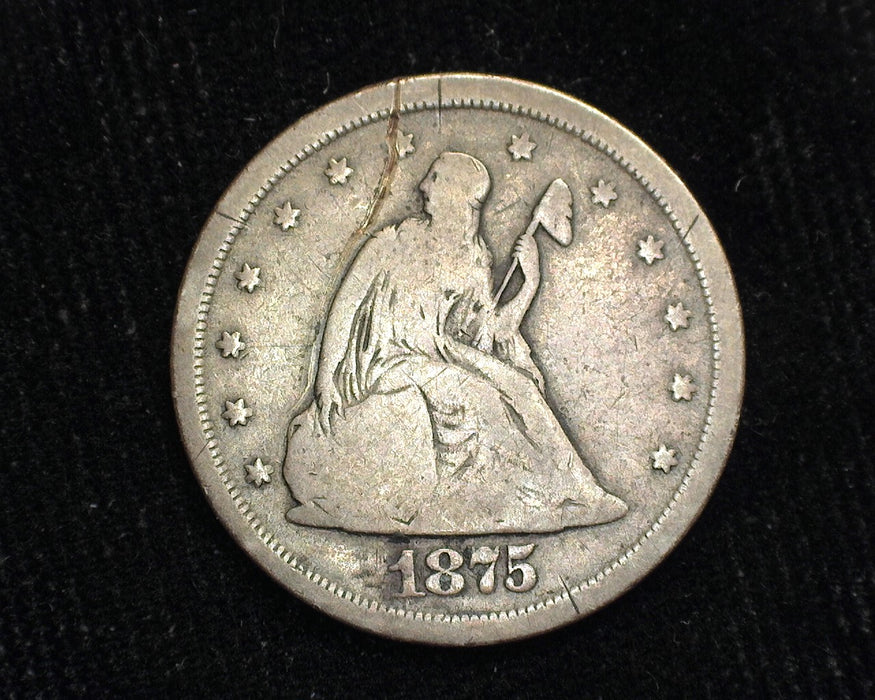 1875 S Liberty Seated Twenty Cents Scratch G - US Coin