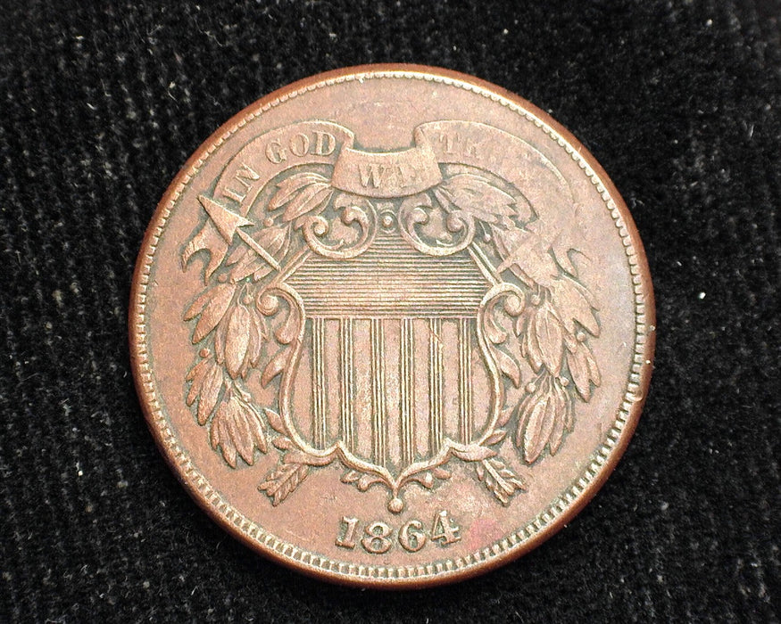 1864 Two Cent Piece VF - US Coin