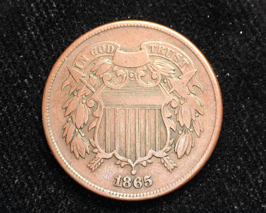 1865 Two Cent Piece VG - US Coin