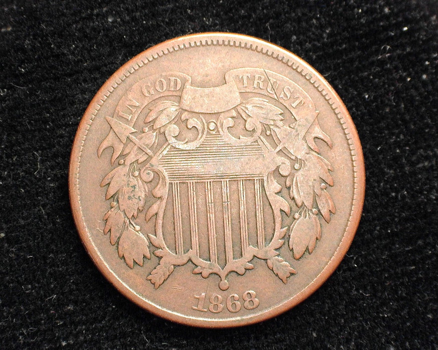 1868 Two Cent Piece VG - US Coin