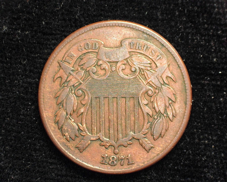1871 Two Cent Piece F - US Coin