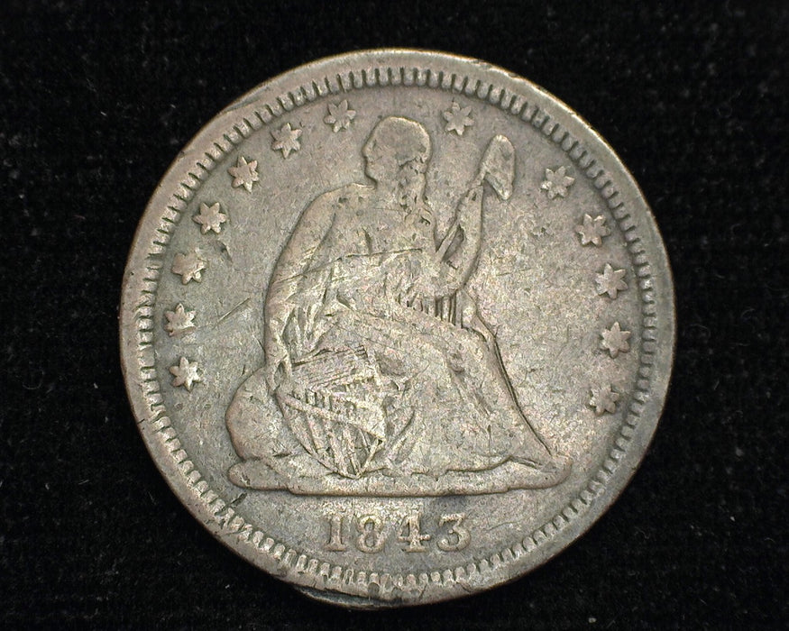 1843 Liberty Seated Quarter Scratch VG/F - US Coin