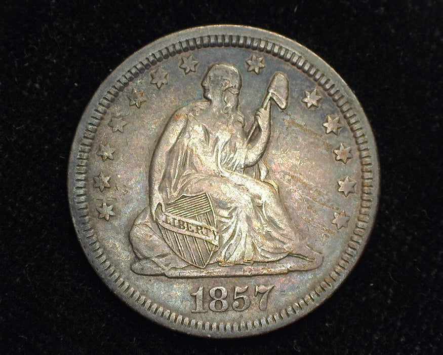 1857 Liberty Seated Quarter VF - US Coin