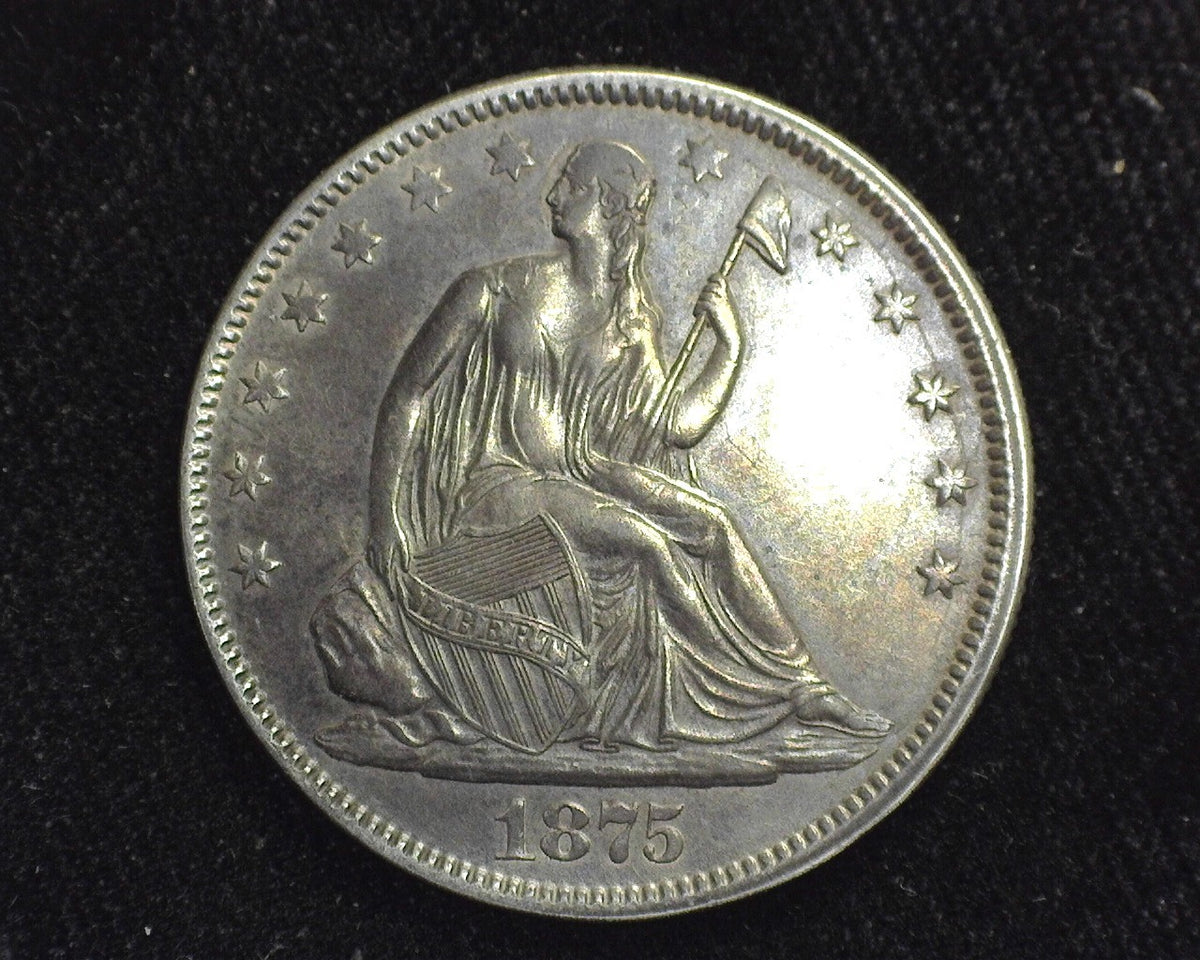 1875 Seated Liberty Half Dollar XF/AU - US Coin — Huntington Stamp