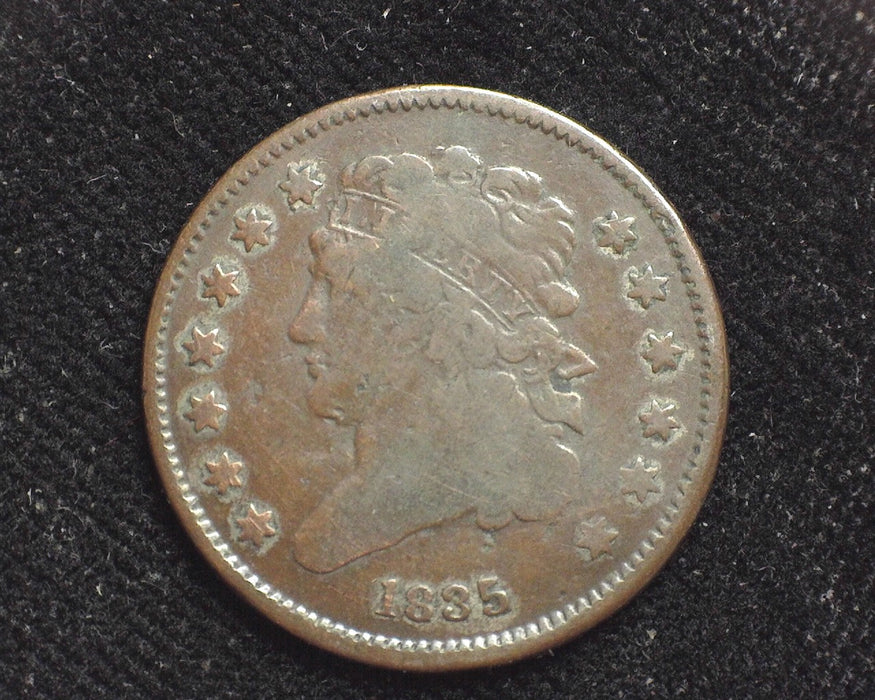 1835 Draped Bust Half Cent Dig F - US Coin