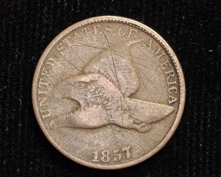 1857 Flying Eagle Penny/Cent Scratches VG - US Coin