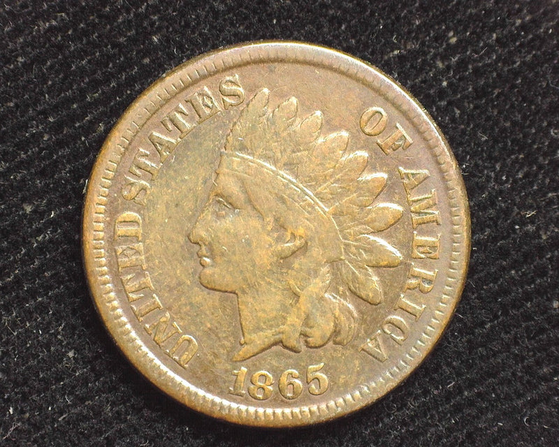 1865 Indian Head Penny/Cent Fancy 5 F/VF - US Coin