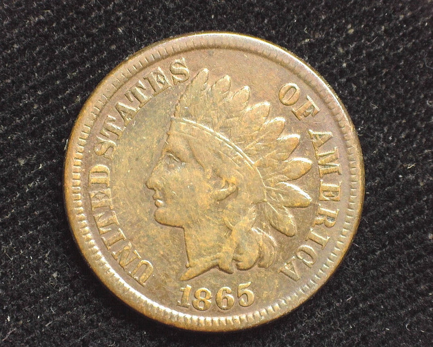 1865 Indian Head Penny/Cent Fancy 5 F/VF - US Coin