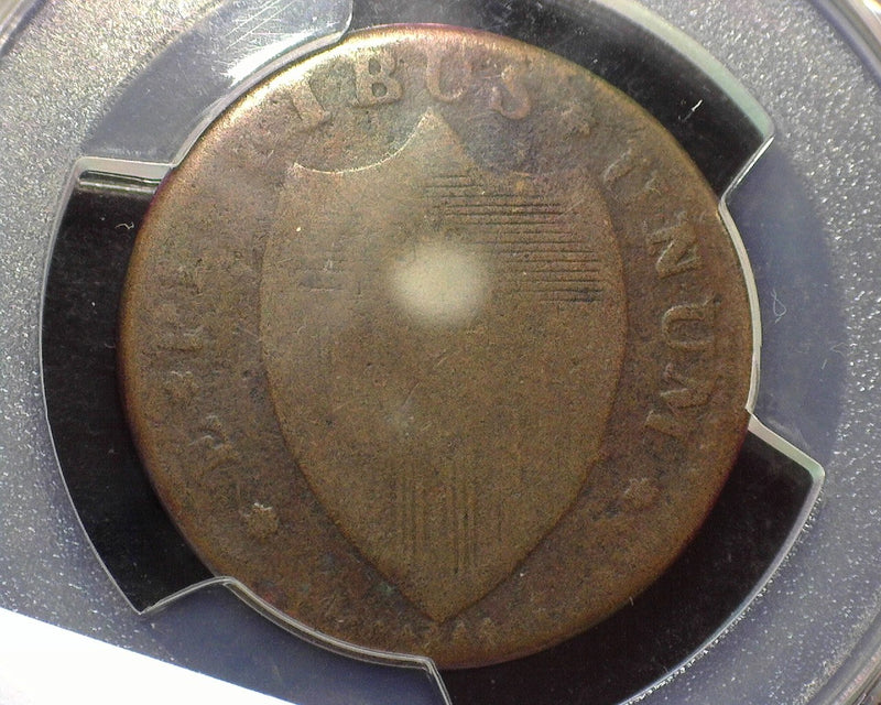 1787 New Jersey Colonial Half Penny PCGS Small Plan Plain Shield VG 08 - US Coin