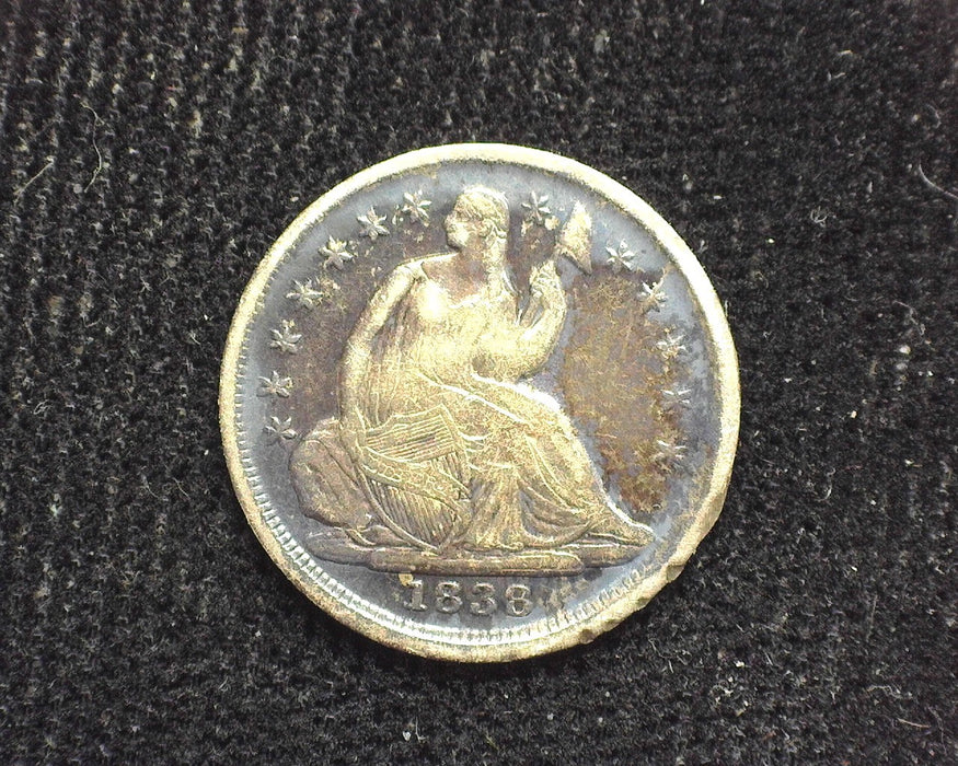 1838 Liberty Seated Half Dime F - US Coin