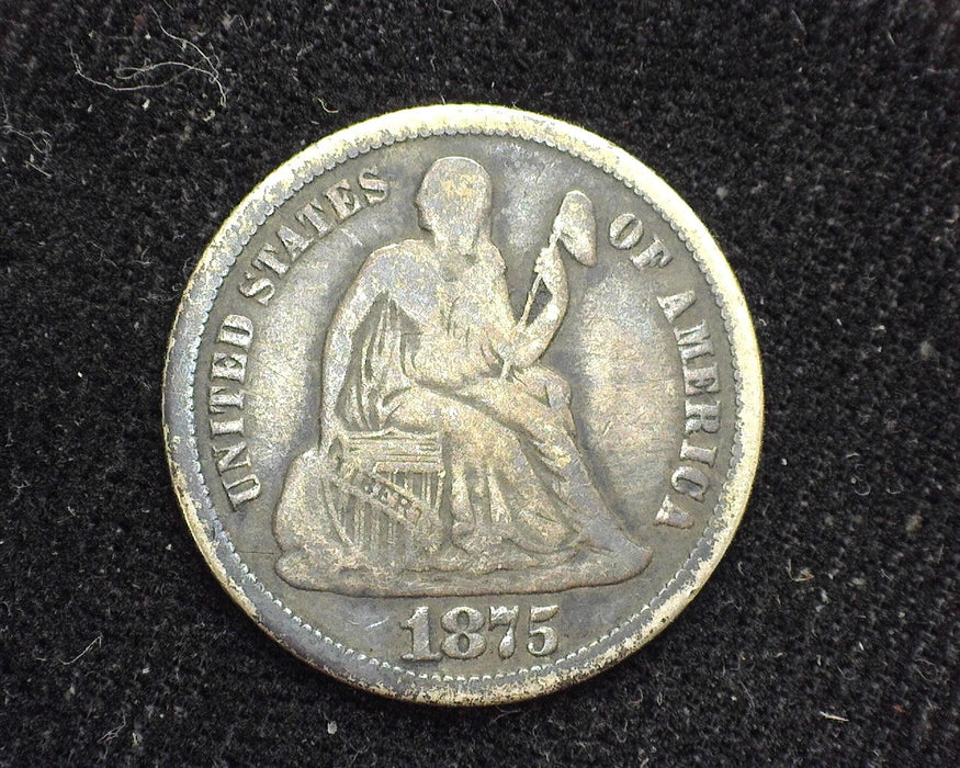 1875 Liberty Seated Dime F - US Coin