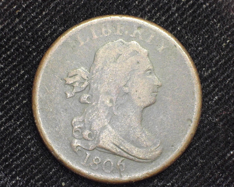1806 Draped Bust Half Cent No stems VG - US Coin