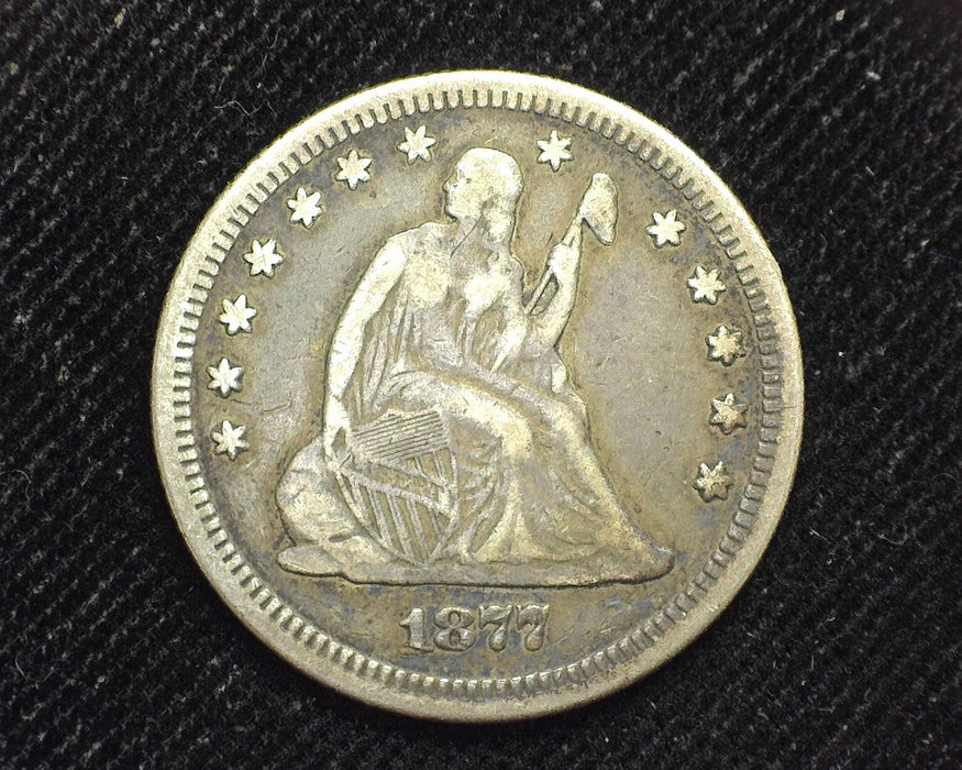 1877 Liberty Seated Quarter F - US Coin