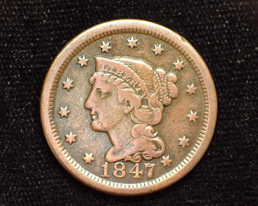 1847 Large Cent Classic F Penny/Cent - US Coin