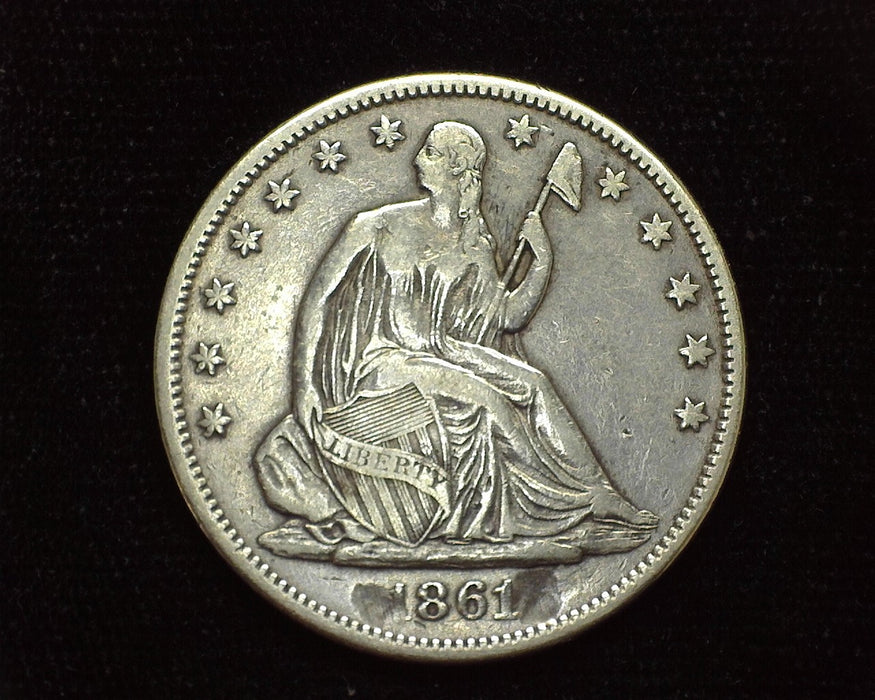 1861 Liberty Seated Half Dollar Scalloping by date. VF/XF - US Coin