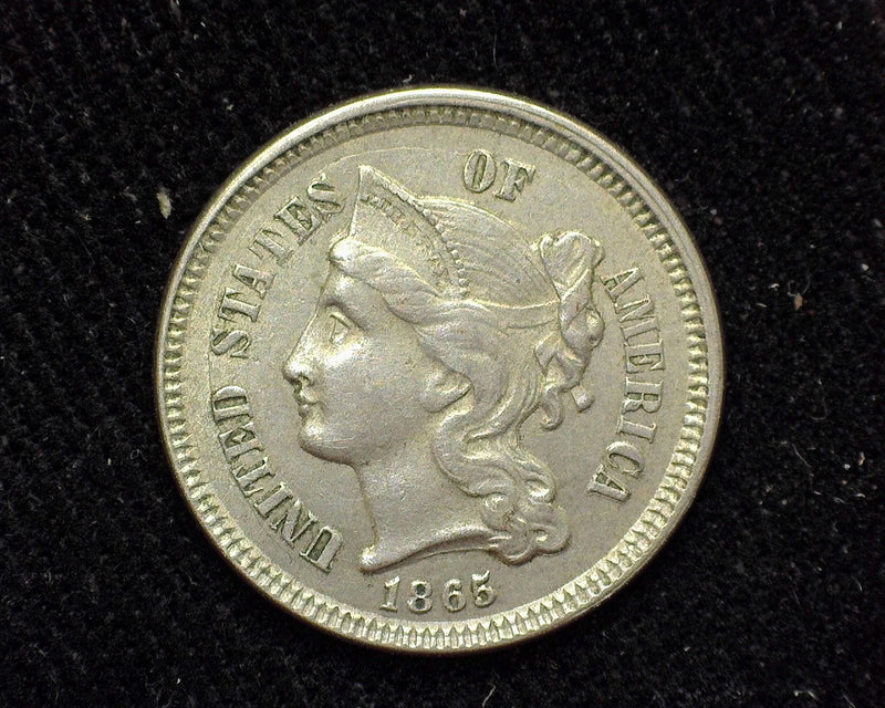 1865 Three Cent Nickel VF/XF - US Coin