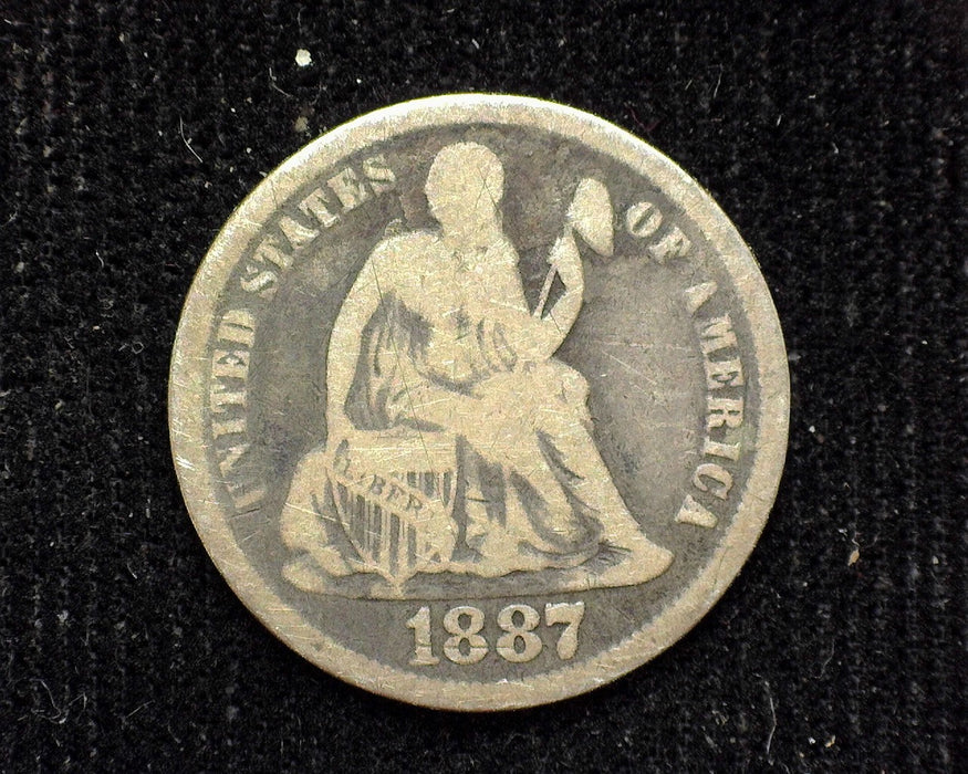 1887 Liberty Seated Dime VG - US Coin