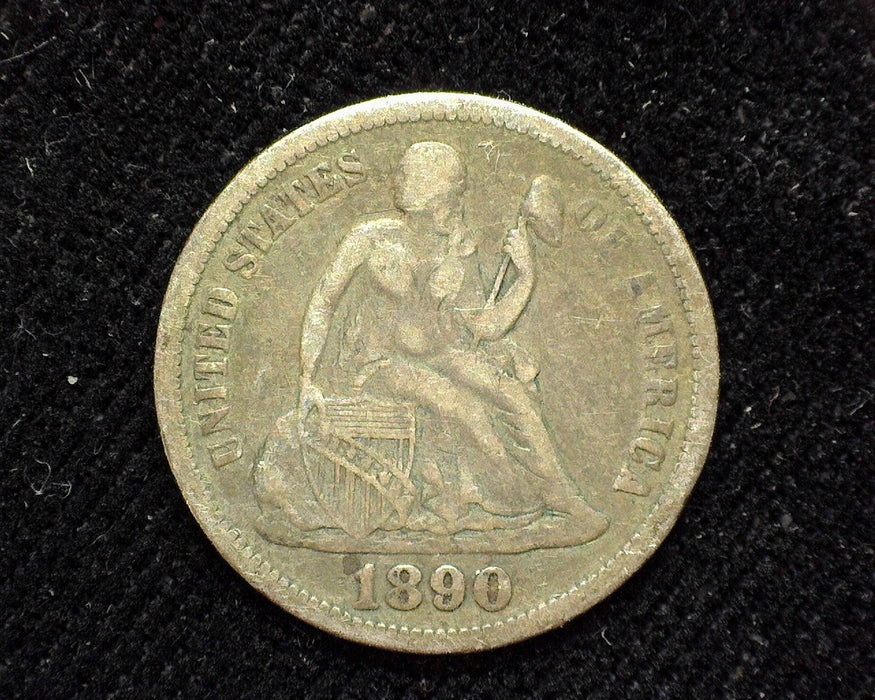 1890 Liberty Seated Dime F - US Coin