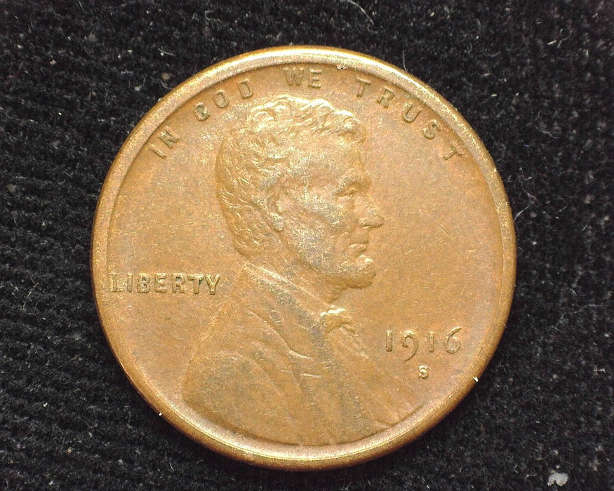 1916 S Lincoln Wheat Cent XF - US Coin