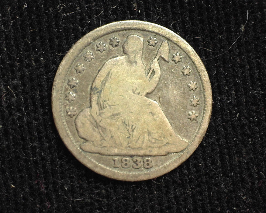 1838 Liberty Seated Half Dime VG - US Coin