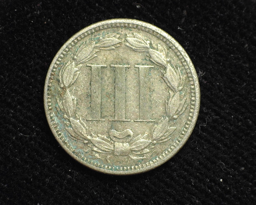 1865 Three Cent Nickel Some reverse pitting. F - US Coin