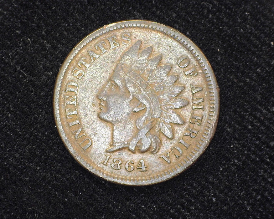 1864 L Bronze Indian Head Penny/Cent Pointed bust. VF  - US Coin