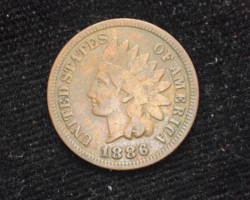 1886 Ty 1 Indian Head Penny/Cent F - US Coin