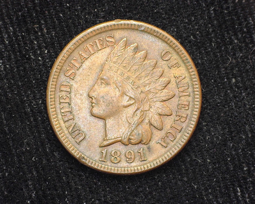 1891 Indian Head Penny/Cent AU - US Coin