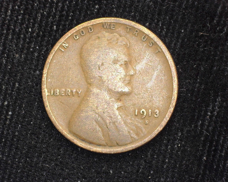 1913 S Lincoln Wheat Cent G - US Coin
