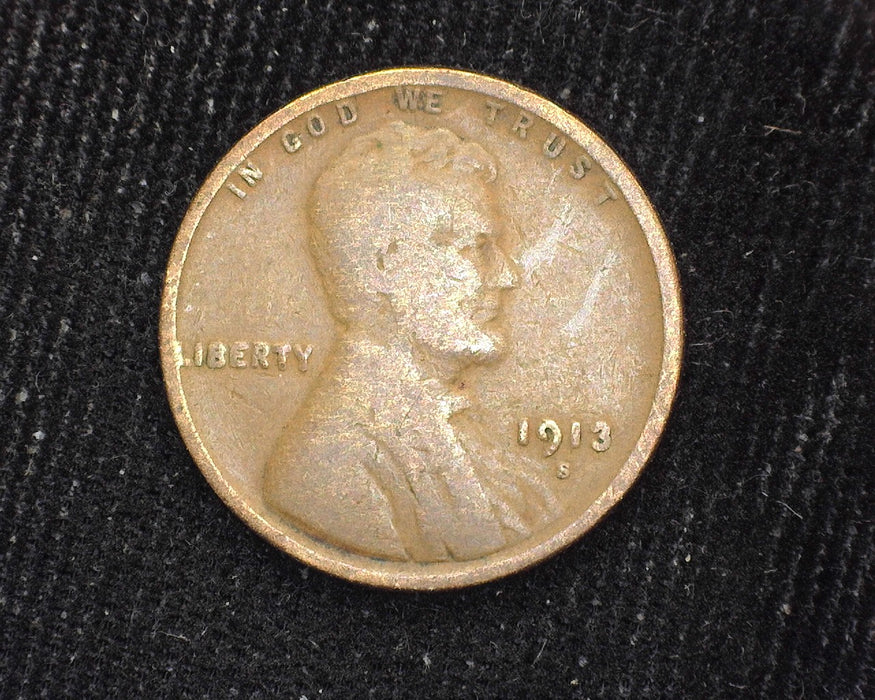 1913 S Lincoln Wheat Cent G - US Coin