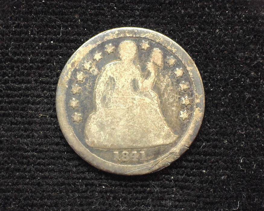 1841 O Liberty Seated Dime Rim scratch. G - US Coin